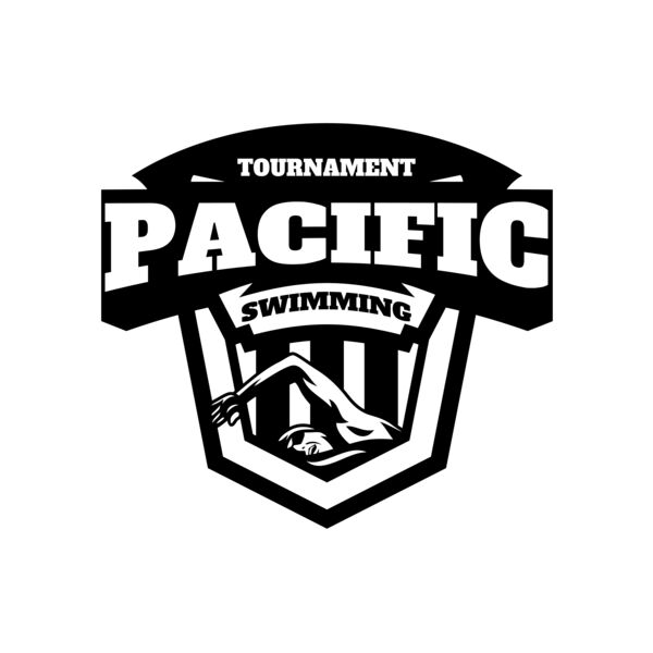 Pacific Swimming Tournament logo template Thumbnail